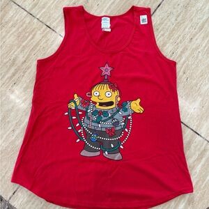The Simpsons Ralph Christmas Red Graphic Tank Top XL